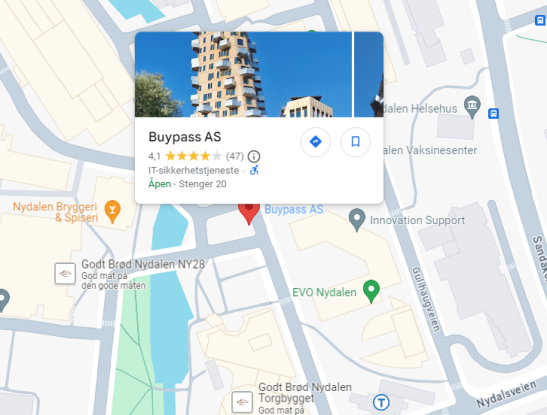 Map showing where Buypass is located